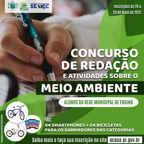 Prefeitura de Acauã realizará Concurso de Redação e Atividades sobre o Meio Ambie...